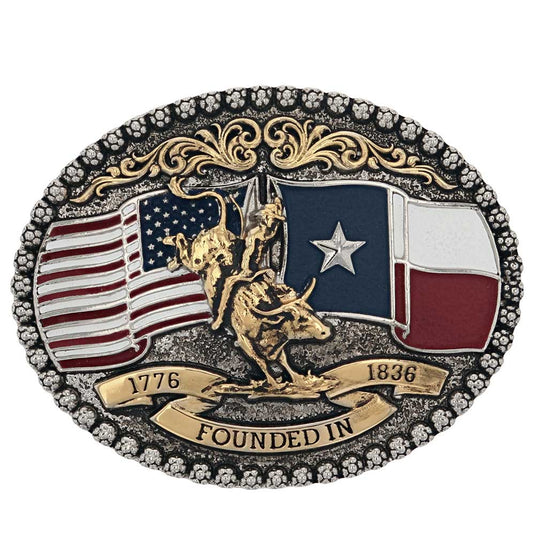A920 - Montana Silversmiths Texas 1836 Attitude Belt Buckle