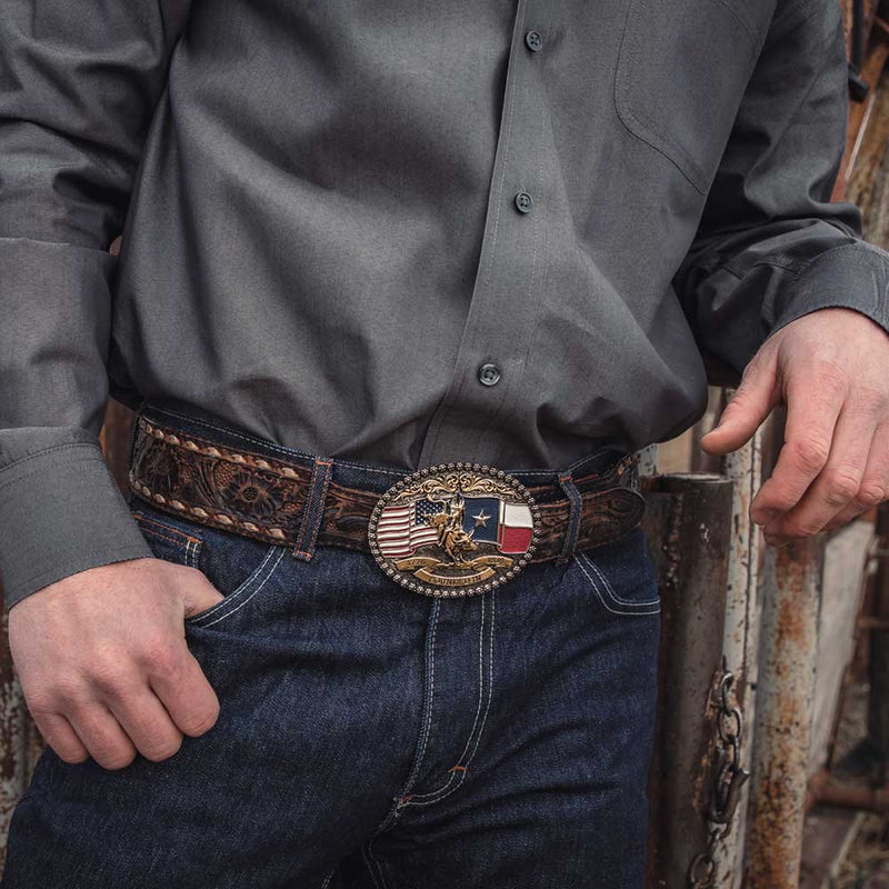 Load image into Gallery viewer, A920 - Montana Silversmiths Texas 1836 Attitude Belt Buckle
