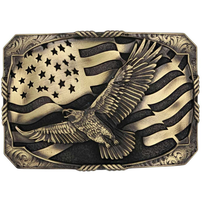 A947C - Montana Silversmiths Forever Free Heritage Attitude Buckle