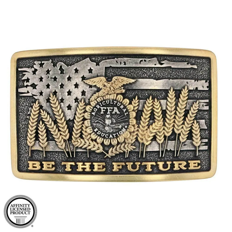 Load image into Gallery viewer, A986P - Montana Silversmiths Be the Future FFA Attitude Buckle
