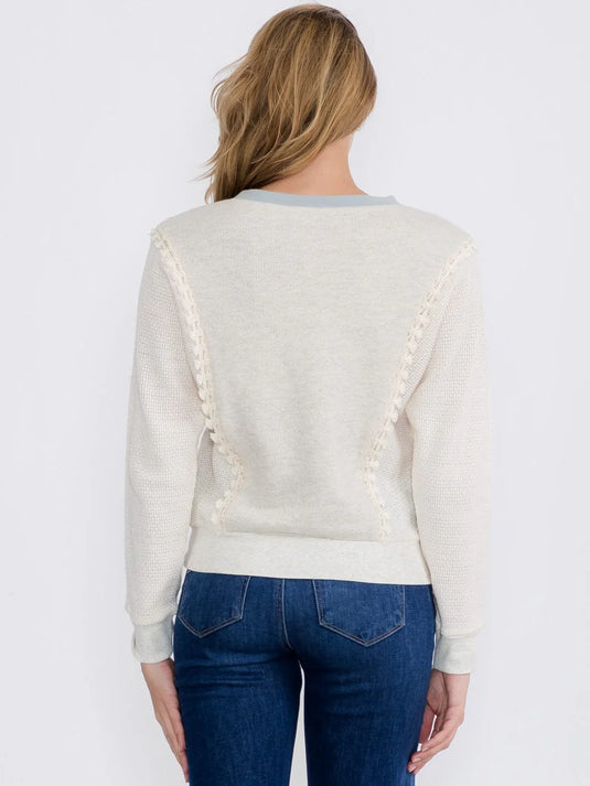WFT 12 - WOMEN'S LONG SLEEVE COLORBLOCK DETAILED TRIM TOP