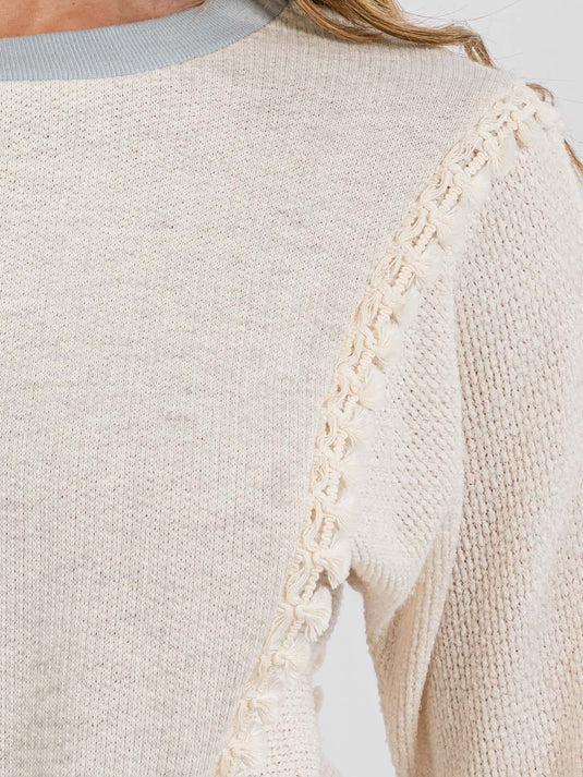WFT 12 - WOMEN'S LONG SLEEVE COLORBLOCK DETAILED TRIM TOP