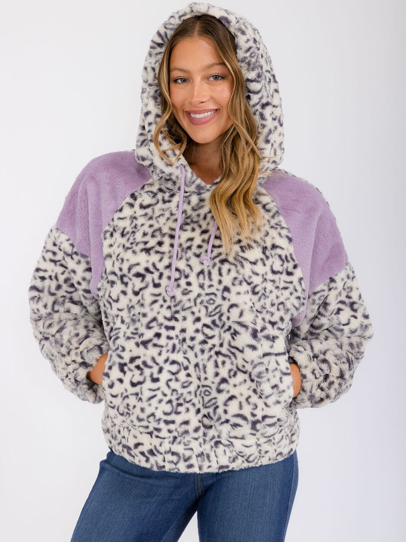 Load image into Gallery viewer, WFT 19 - WOMEN&#39;S ANIMAL PRINT FRONT POCKETS HOODED PULLOVER SWEATER
