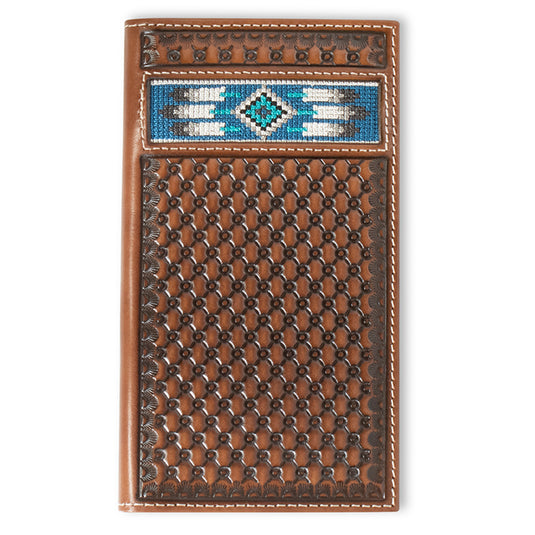 A3560302 - Ariat Men's Rodeo Style Wallet Soutwestern Inlay Brown