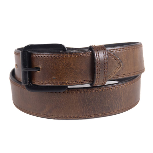 B1041 - RockinLeather Brown Cowhide Leather Dress Belt