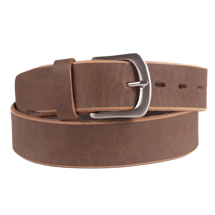 B1042 - RockinLeather Distressed Brown Cowhide Leather Casual Belt