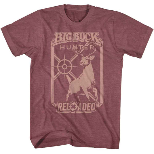 BBH515 - BIG BUCK HUNTER VINTAGE MAROON HEATHER ADULT S/S TSHIRT