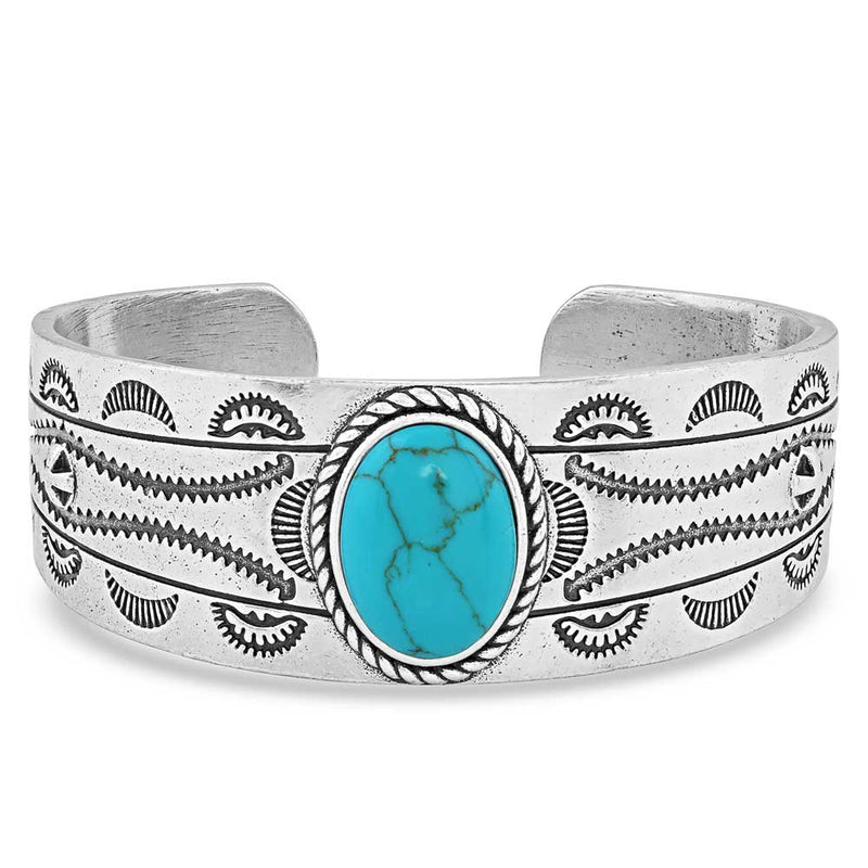 Load image into Gallery viewer, BC5126 - Montana Silversmiths Into the Blue Turquoise Cuff Bracelet
