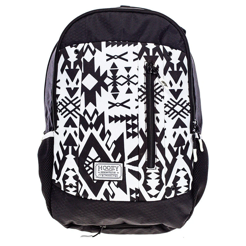 Load image into Gallery viewer, BP072BKAZ - Hooey  "Rockstar" Black &amp; White W/Puebla Stone Aztec Backpack
