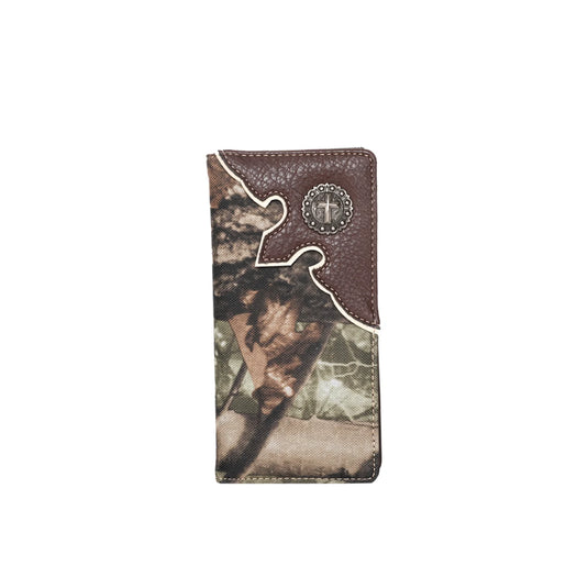 BT-W01CF - Montana West Camo Print Checkbook Cover Wallet