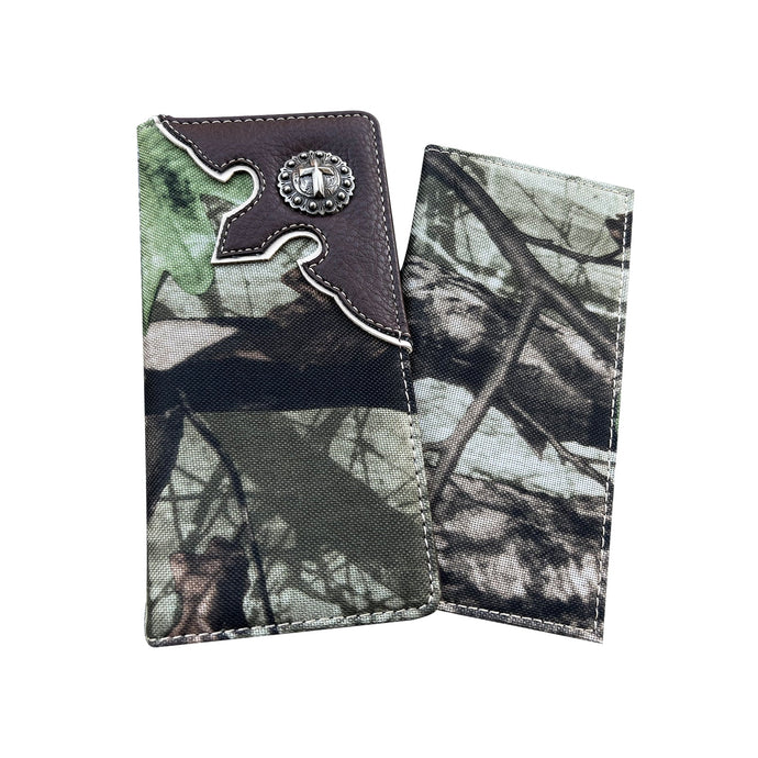 BT-W01CF - Montana West Camo Print Checkbook Cover Wallet