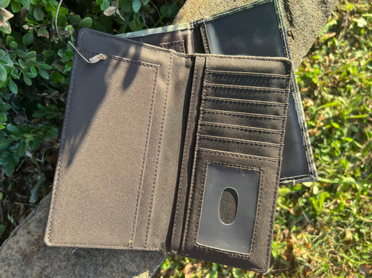 BT-W01CF - Montana West Camo Print Checkbook Cover Wallet