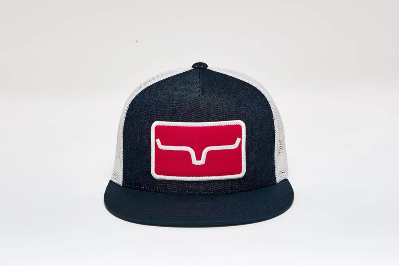 Load image into Gallery viewer, KM29 - Kimes Ranch Banner Ventilated Hat - Denim
