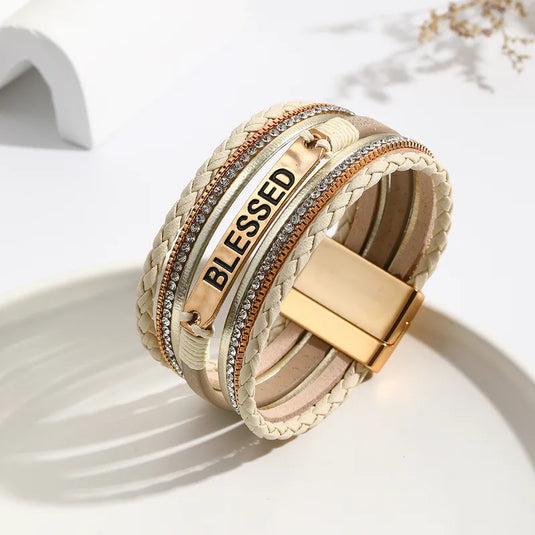 NIHBC58 - Khaki Multi Layer Blessed Bracelet