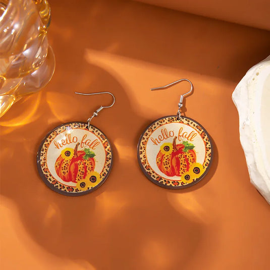 NIHER83 - Hello Fall Leopard Print Earrings