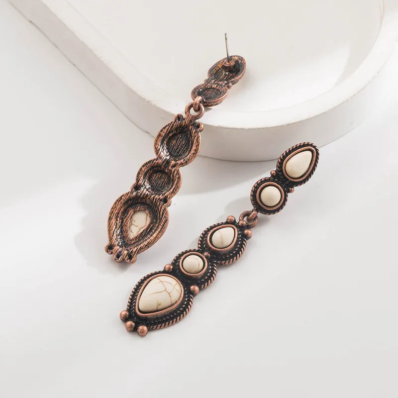 Load image into Gallery viewer, NIHER157 - Bohemian Western Style White Drop Earrings
