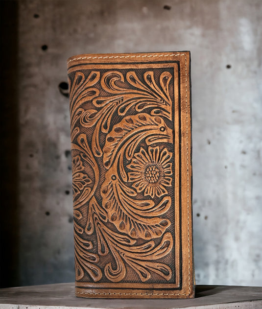 C1301 - Ranger Belt Co. Leaf Tooled Rodeo Wallet