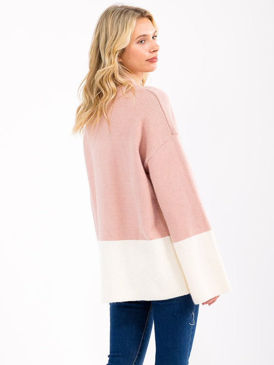 WFT 30 - WOMEN'S LONG SLEEVE COLORBLOCK PULLOVER SWEATER