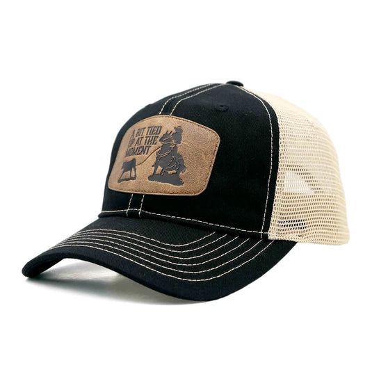 CAP-115-B - Black "A Bit Tied Up At The Moment" Trucker Cap