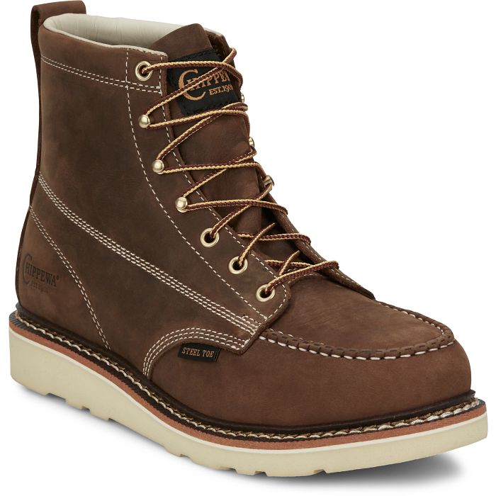 Load image into Gallery viewer, ED5321 - Chippewa Men&#39;s Edge Walker 6&quot; Steel Toe Lace Up Wedge Work Boot
