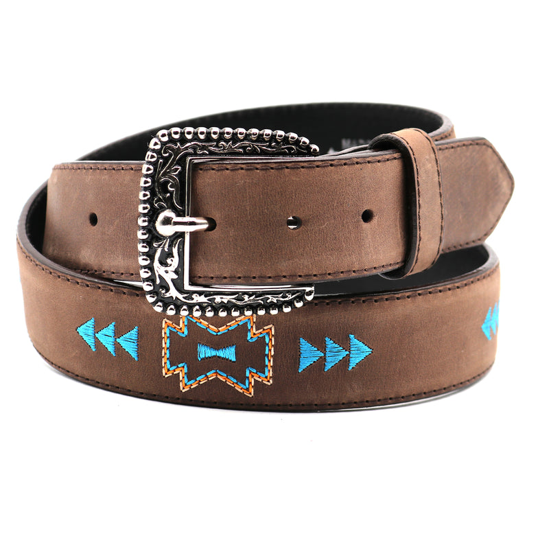 Load image into Gallery viewer, CP1010 - Cowboy Prayer Cowhide Leather Belt w/ Embroidery
