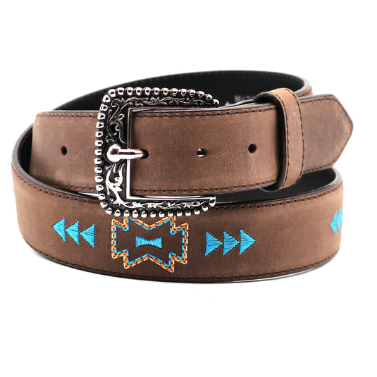 CP1010 - Cowboy Prayer Cowhide Leather Belt w/ Embroidery
