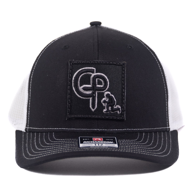 Load image into Gallery viewer, CP114 - Cowboy Prayer 3D Black  Black/White Cap
