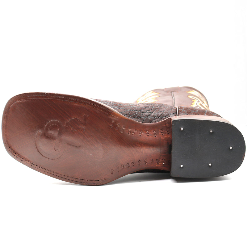Load image into Gallery viewer, CP1703 - Cowboy Prayer Hand Crafted Genuine Brown Bullhide Shoulder Boots
