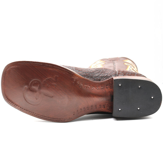 CP1703 - Cowboy Prayer Hand Crafted Genuine Brown Bullhide Shoulder Boots