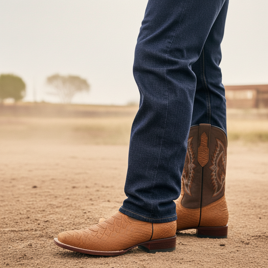 CP1708 - Cowboy Prayer Hand Crafted Tan Python Print Cowboy Boots