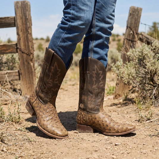 CP5003 - Cowboy Prayer Men's Ostrich Print Western Boot