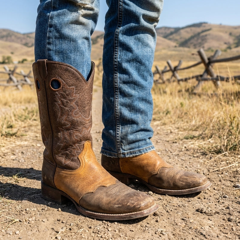 Load image into Gallery viewer, CP5005 - Cowboy Prayer Men's Chocolate Western Boot With Overlay
