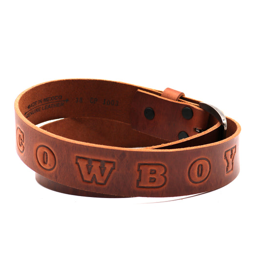 CP1003 - Cowboy Prayer Cowhide Leather Belt With 