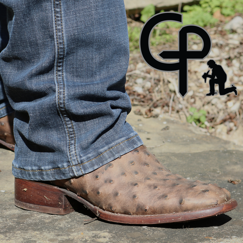 Load image into Gallery viewer, CP5003 - Cowboy Prayer Men&#39;s Ostrich Print Western Boot
