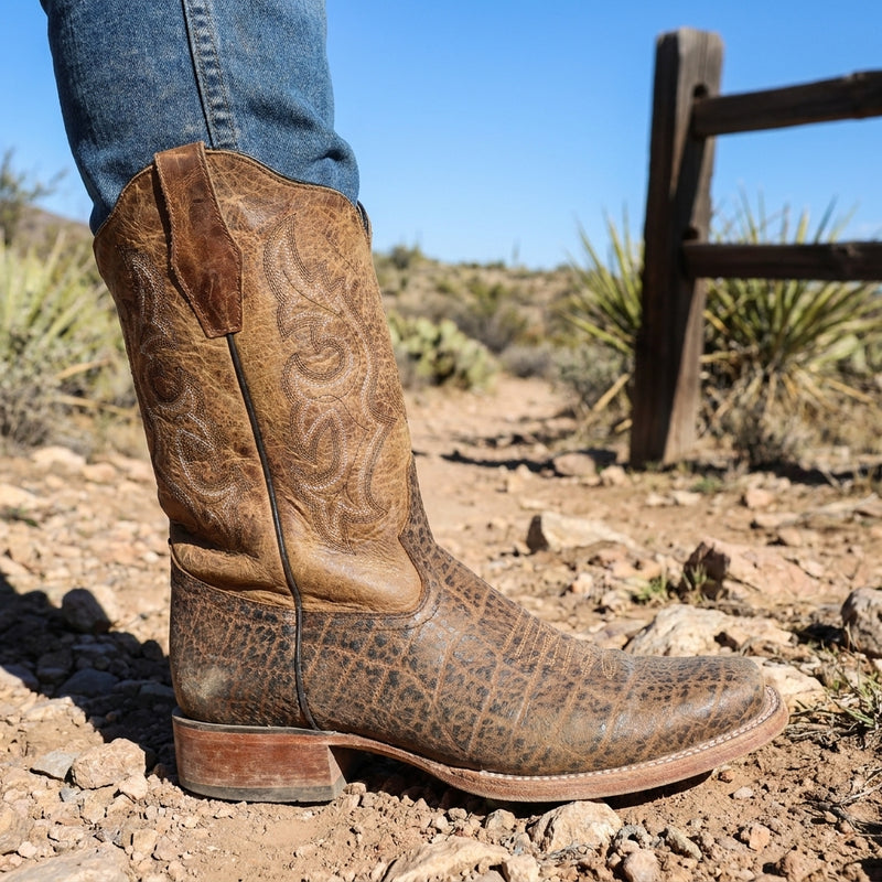 Load image into Gallery viewer, CP8000 - Cowboy Prayer Elephant Print Cowboy Boot
