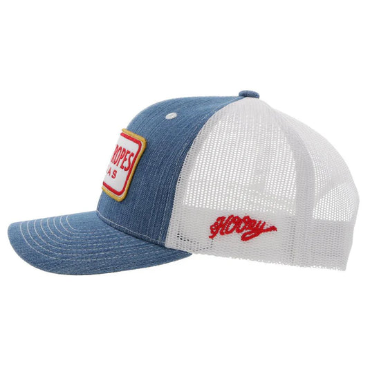 CR080 - Hooey "Cactus Ropes" Denim/White Hat
