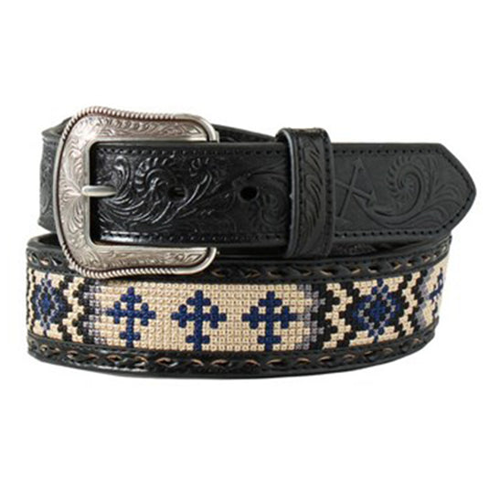 D100112627 - 3D Men's Belt Aztec Pattern Blue