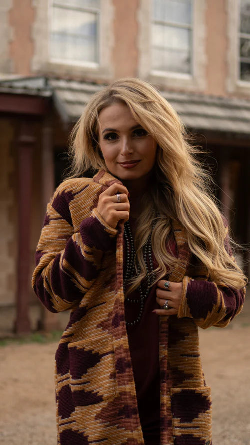 Load image into Gallery viewer, HJ124MABR -  "Hooey Ladies Duster" Maroon/Brown
