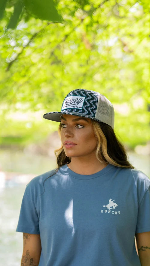 Load image into Gallery viewer, 2448T-TLGY - Hooey "Lakota" Hat Teal/Grey Pattern W/White/Teal Patch

