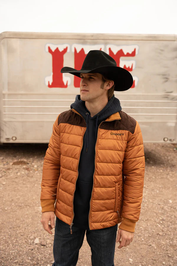 Load image into Gallery viewer, HJ117TNBR - Hooey  &quot;Hooey Puffer Jacket&quot; Tan w/ Brown
