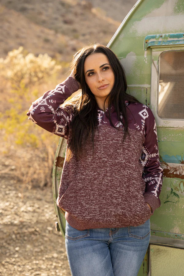 Load image into Gallery viewer, HH1202CHMA - Hooey &quot;Jimmy&quot; Charcoal/ Maroon w/ Aztec Hoody
