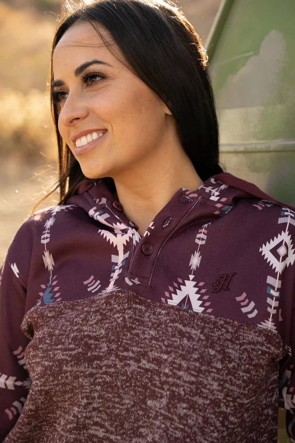 Load image into Gallery viewer, HH1202CHMA - Hooey &quot;Jimmy&quot; Charcoal/ Maroon w/ Aztec Hoody

