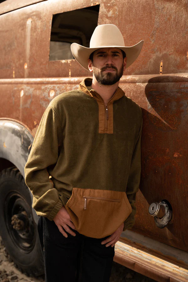 Load image into Gallery viewer, HFP008OLBR - &quot;Hooey Fleece Pullover&quot; Olive/Brown
