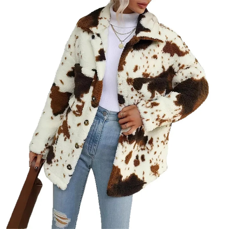 Load image into Gallery viewer, NIHTS66 - Ladies Coffee Brown Fluffy Cardigan
