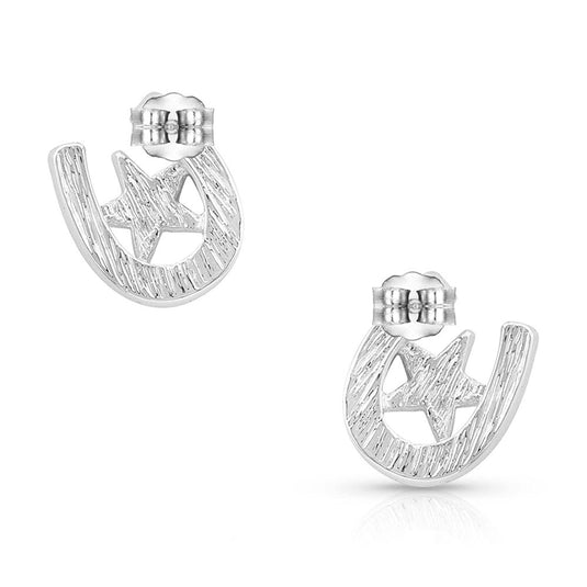 ER803 - Montana Silversmiths Small Stars & Horseshoe Post Earrings
