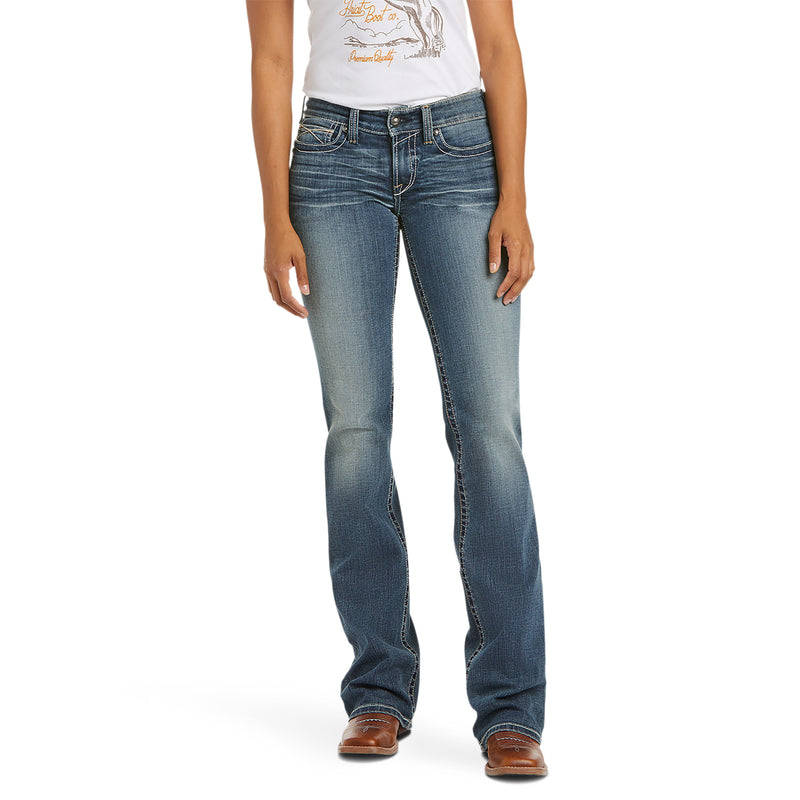 Load image into Gallery viewer, 10016202 - Ariat R.E.A.L. Mid Rise Stretch Whipstitch Boot Cut Jean Rainstorm
