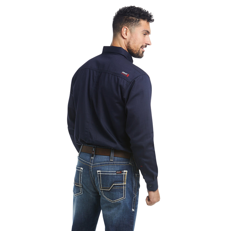 Load image into Gallery viewer, 10018816 - Ariat Men&#39;s FR Solid Navy Work Shirt
