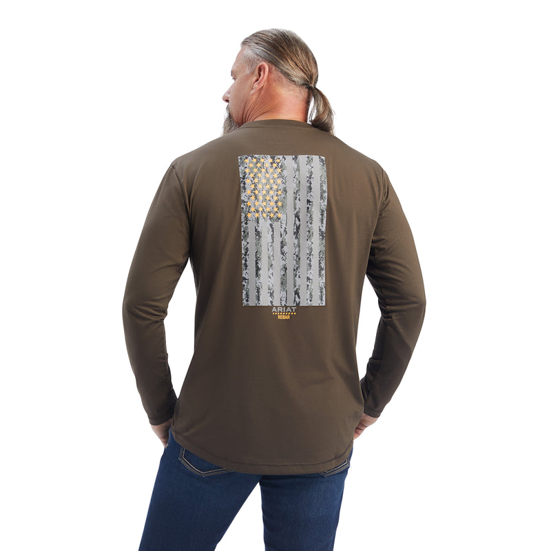 Load image into Gallery viewer, 10041425 - Ariat Men&#39;s Rebar Workman Reflective Flag Graphic T-Shirt
