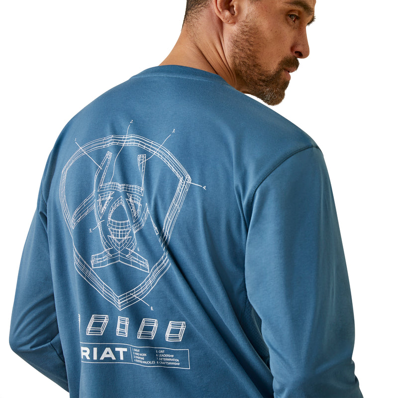 Load image into Gallery viewer, 10046350 - Ariat Men&#39;s Rebar Workman Blueprint T-Shirt
