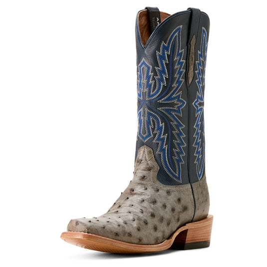 10053826 - Ariat Men's Futurity Relentless Buckles Full Quill Ostrich Cowboy Boot